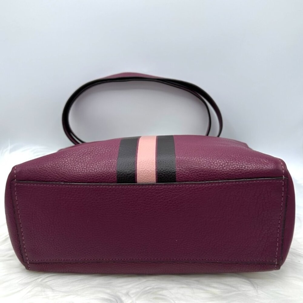 ⭐️⭐️SOLD⭐️⭐️ Coach Jes Pebbled Leather Tote/Shoulder Bag with Varsity Stripe - Picture 7 of 16